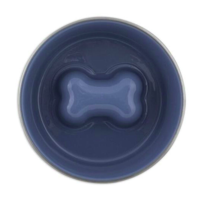 Petmate Painted Stainless Steel Slow Feed Bowl