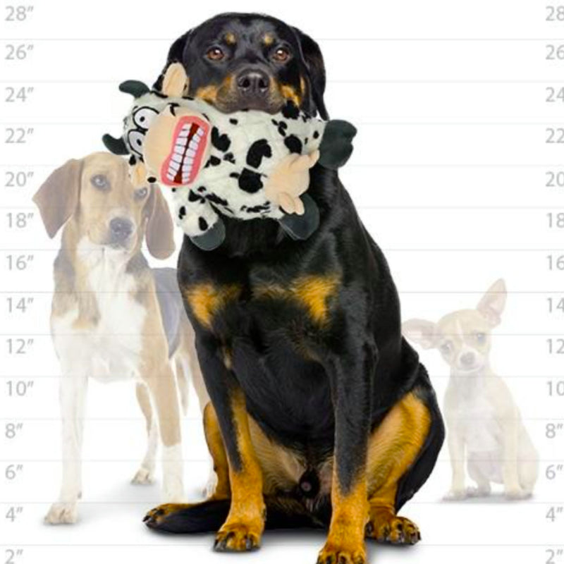 Mighty® Angry Animals Cow Ultra-Durable Plush Dog Toy for Tug & Fetch