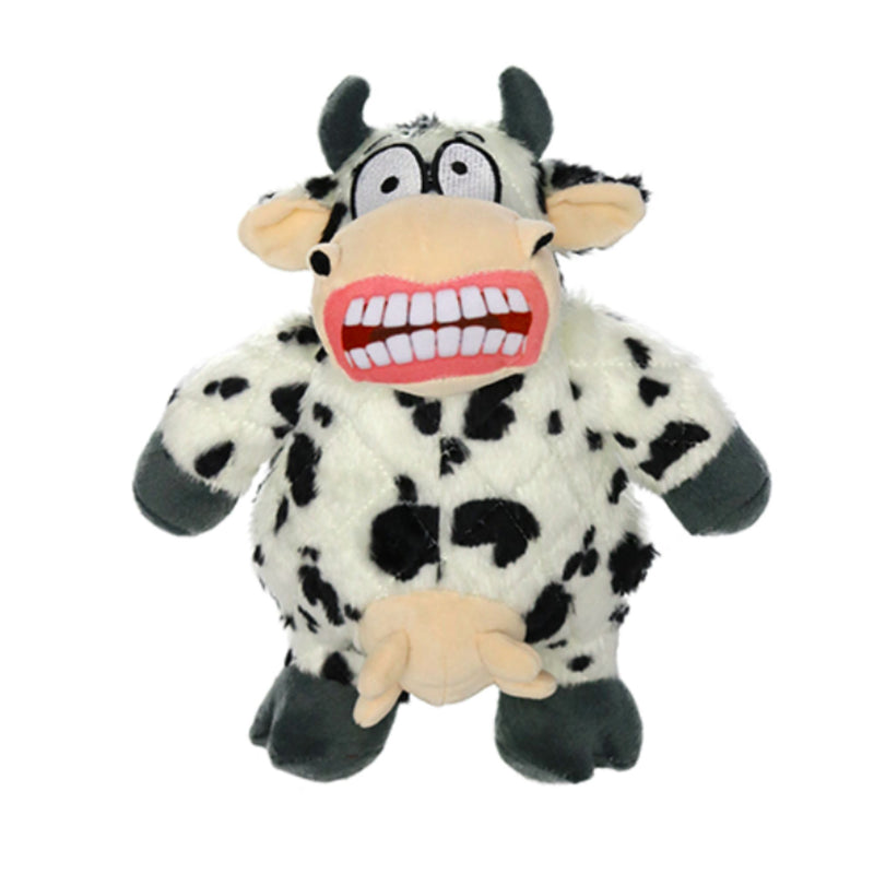 Mighty® Angry Animals Cow Ultra-Durable Plush Dog Toy for Tug & Fetch
