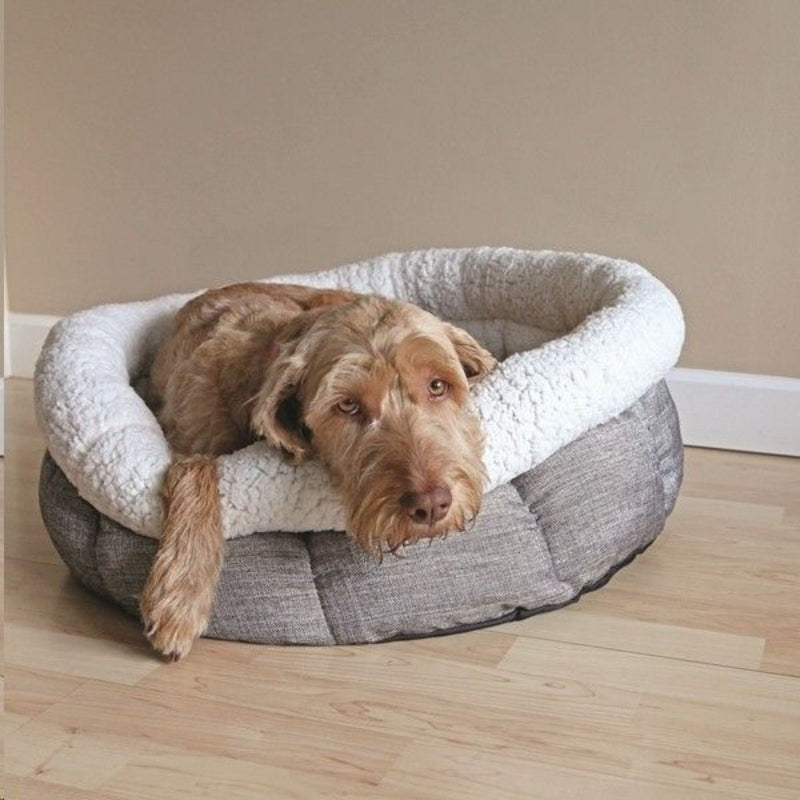 Rosewood Deep Tweed Teddy Bear Round Pet Bed