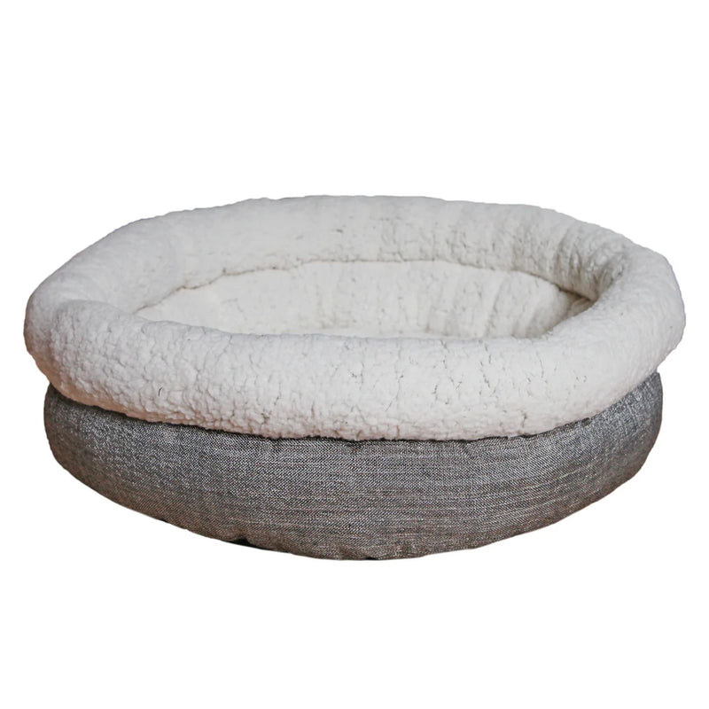 Rosewood Deep Tweed Teddy Bear Round Pet Bed