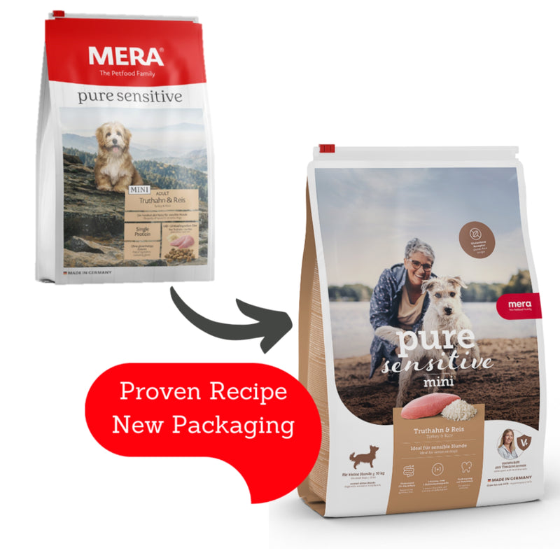 MERA PURE Sensitive MINI Turkey & Rice Hypoallergenic Adult Dog Food – 4kg