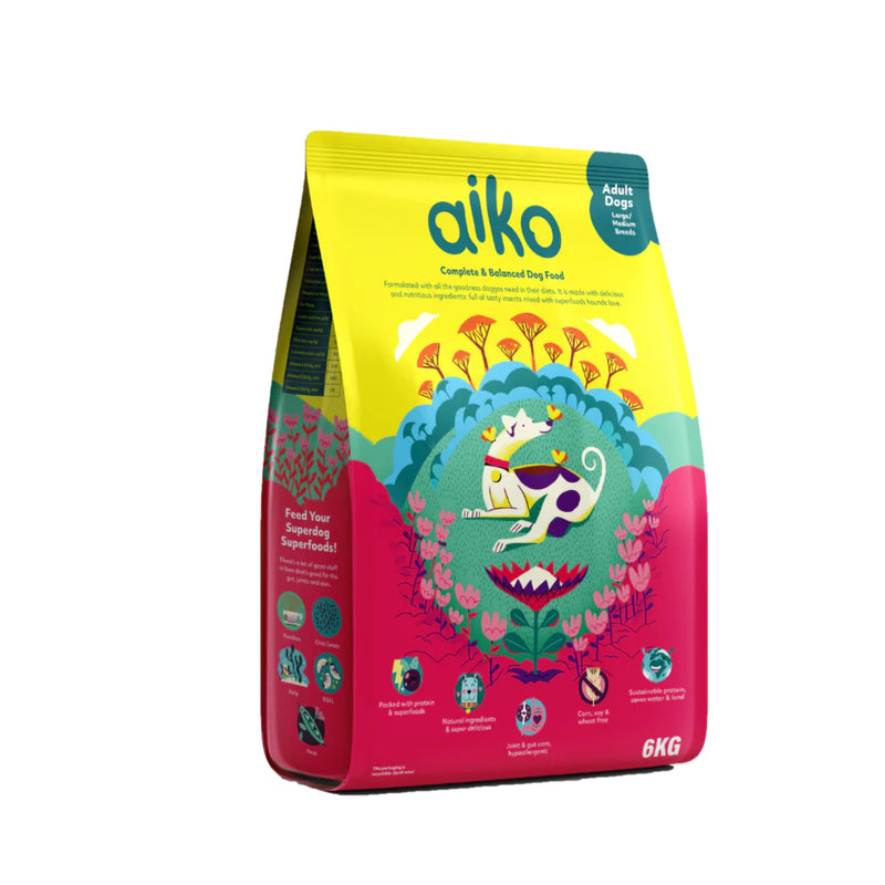 Aiko Adult Dry Dog Food Medium & Large Breeds – Hypoallergenic Insect Protein