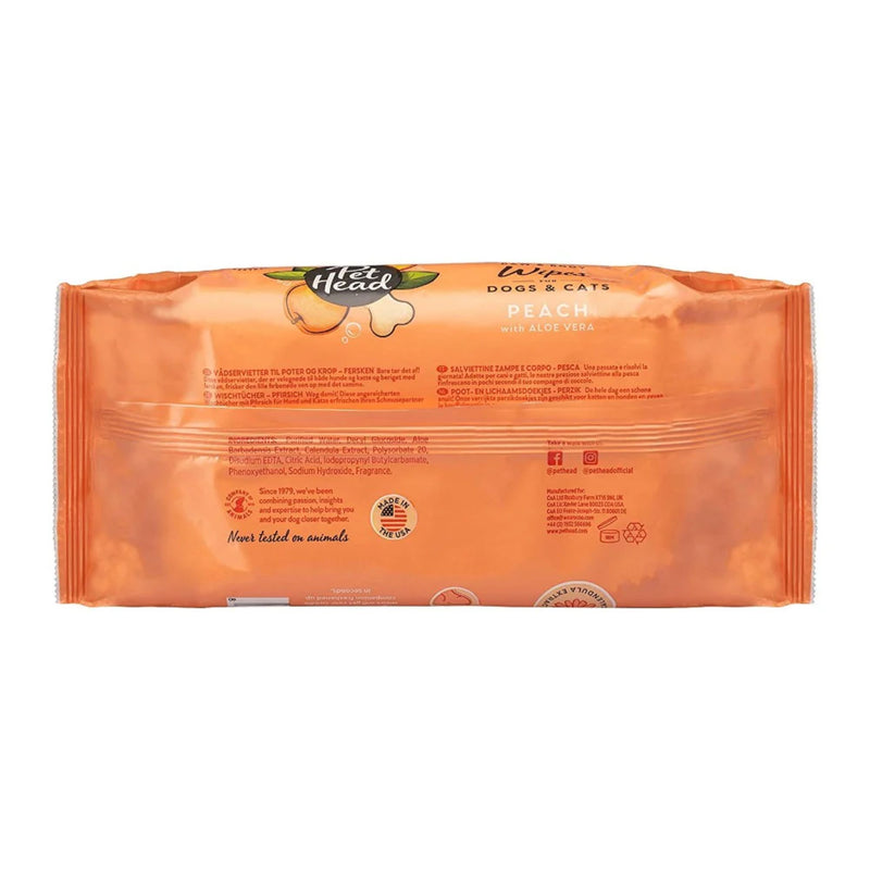 Pet Head Quick Fix Wipes Pack of 100 - Peach