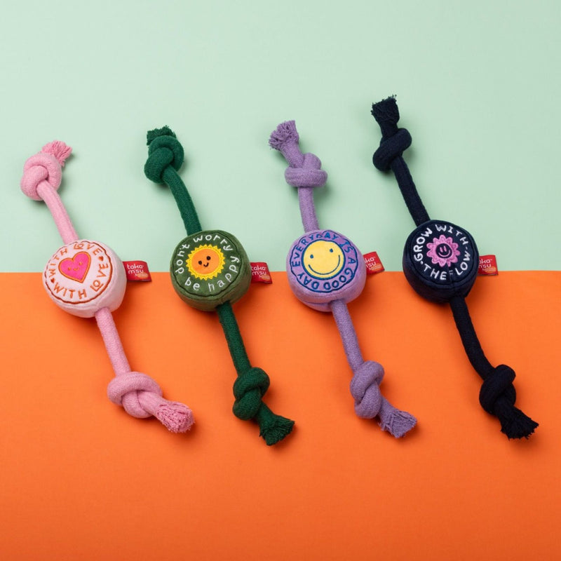 Takamisu Plush Squeaker Rope Dog Toy