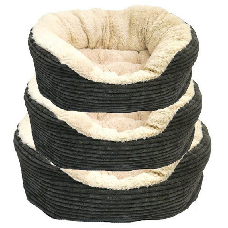 Rosewood Jumbo Cord & Plush Dog Bed