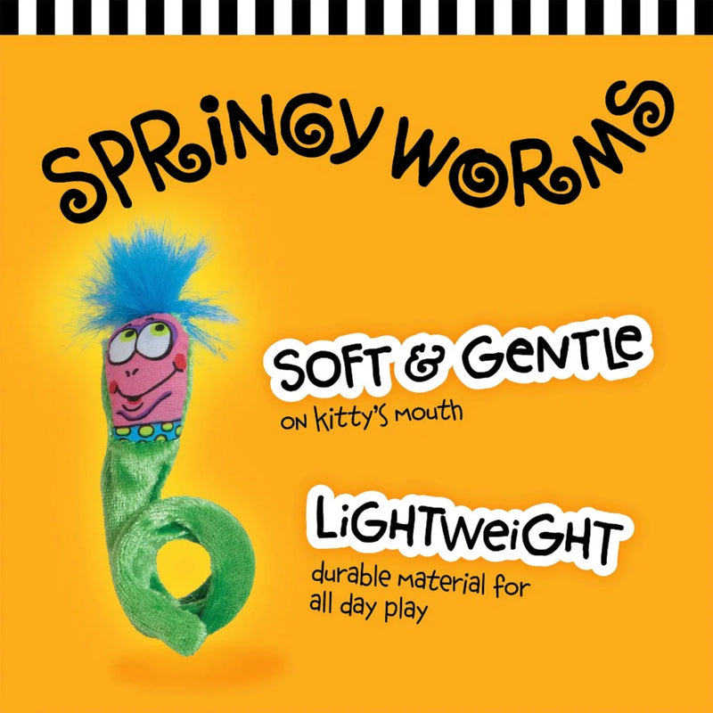 Fat Cat Classic Springy Worms Catnip Toys 2 Pack