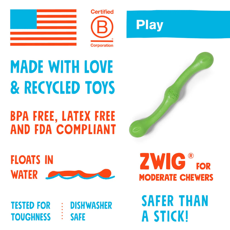 West Paw Zogoflex Zwig® - Fetch & Tug Toy for Dogs