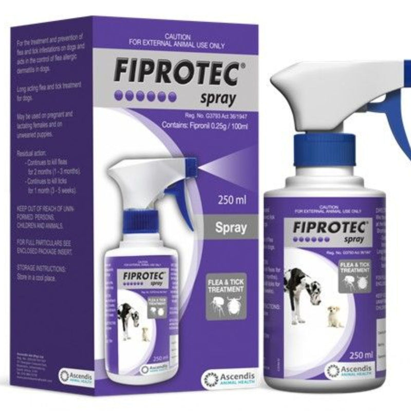 Fiprotec Spray 250ml – Monthly Flea & Tick Treatment for Cats and Dogs