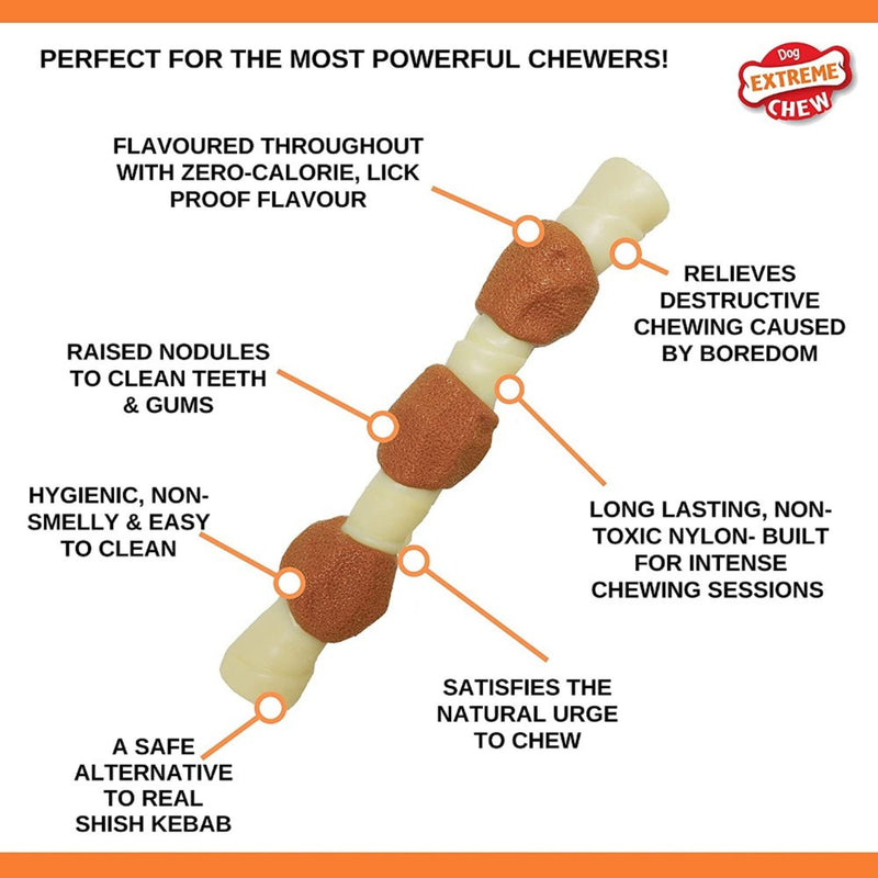 Nylabone Extreme Chew Shish Kebab – Chicken Flavour