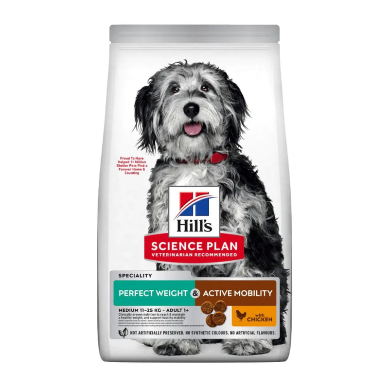 Hill's Science Plan Perfect Weight & Active Mobility Medium Chicken Dog Food 12kg