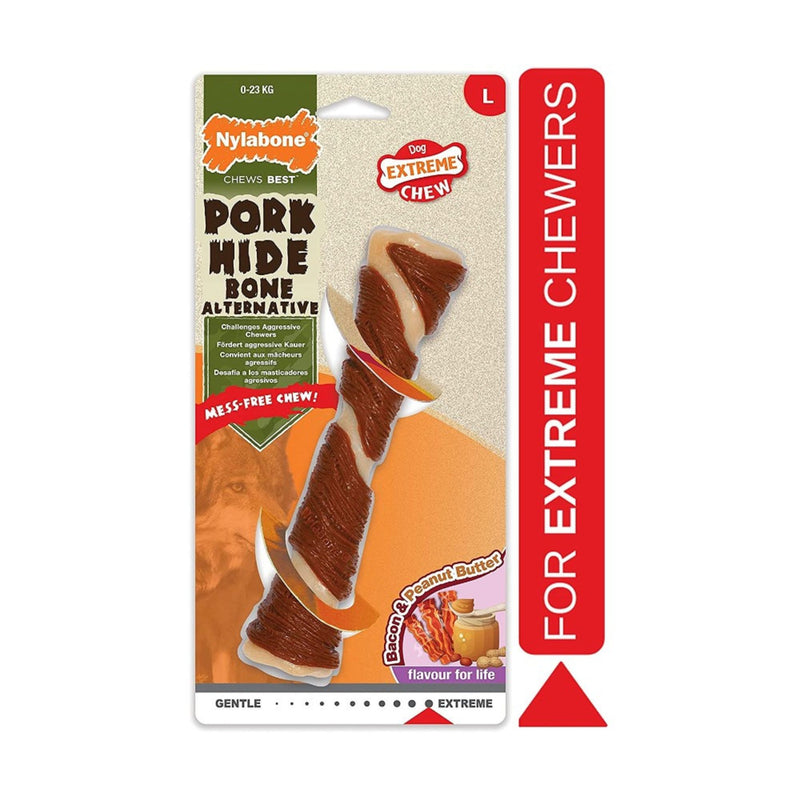 Nylabone Extreme Pork Hide Bone – Bacon & Peanut Butter Flavour
