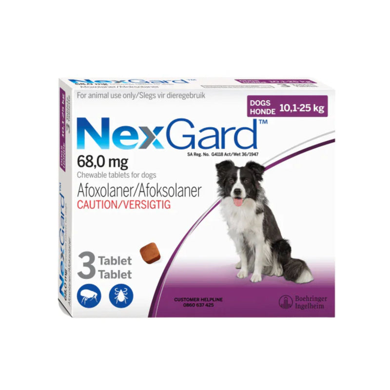 NexGard Chewables for Dogs – Tick & Flea Control (All Sizes, 3 Tablets)
