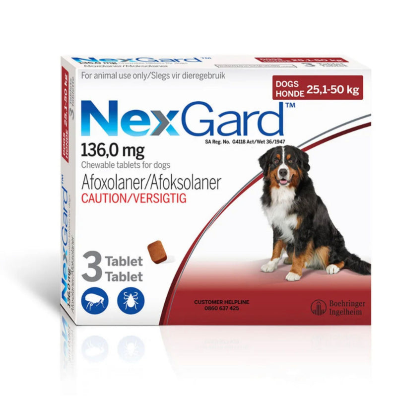 NexGard Chewables for Dogs – Tick & Flea Control (All Sizes, 3 Tablets)