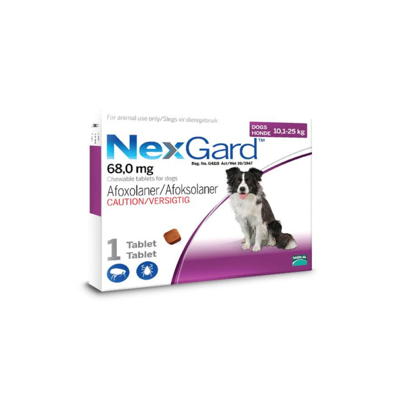 NexGard Chewable for Dogs – Tick & Flea Control (All Sizes, 1 Tablet)