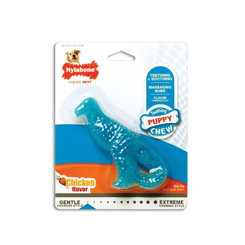 Nylabone Puppy Teething Dental Dinosaur – Chicken Flavoured