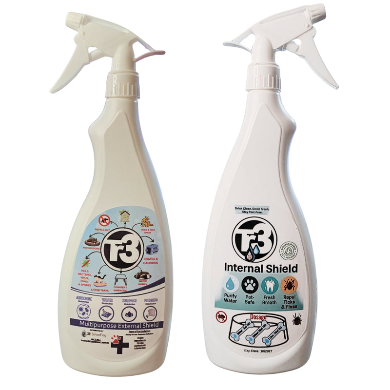 TR3 Multipurpose External & Internal Shield Veterinary-Grade Antimicrobial Disinfectant and Natural Gut Cleanser for Pets