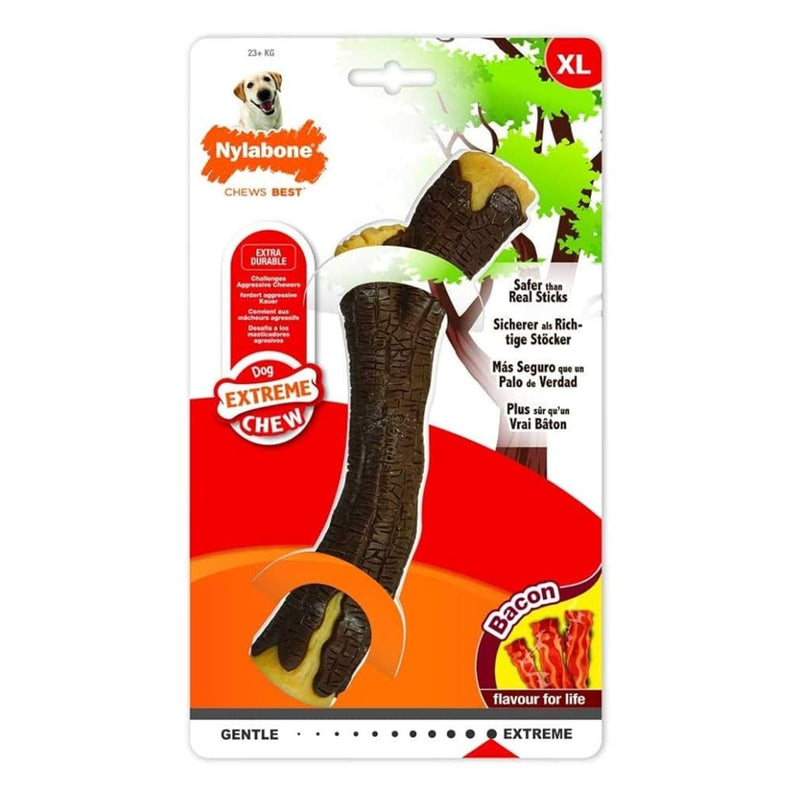 Nylabone Natural Alternatives Extreme Chew Wooden Stick Dog Toy - Bacon Flavour