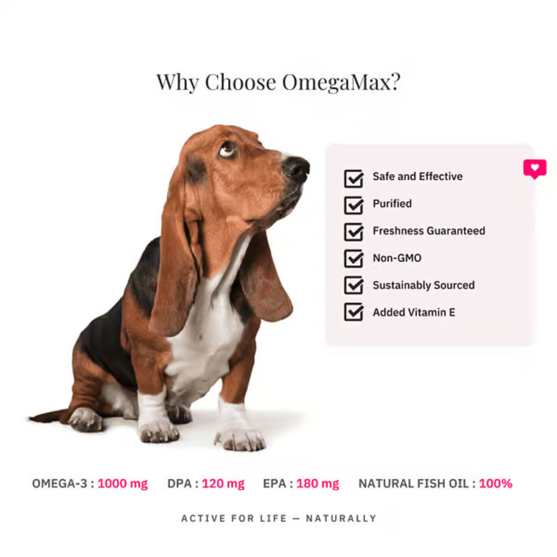 Nutriflex OmegaMax Omega 3 For Dogs & Cats | Fish Oil Softgels 120 x 1000mg