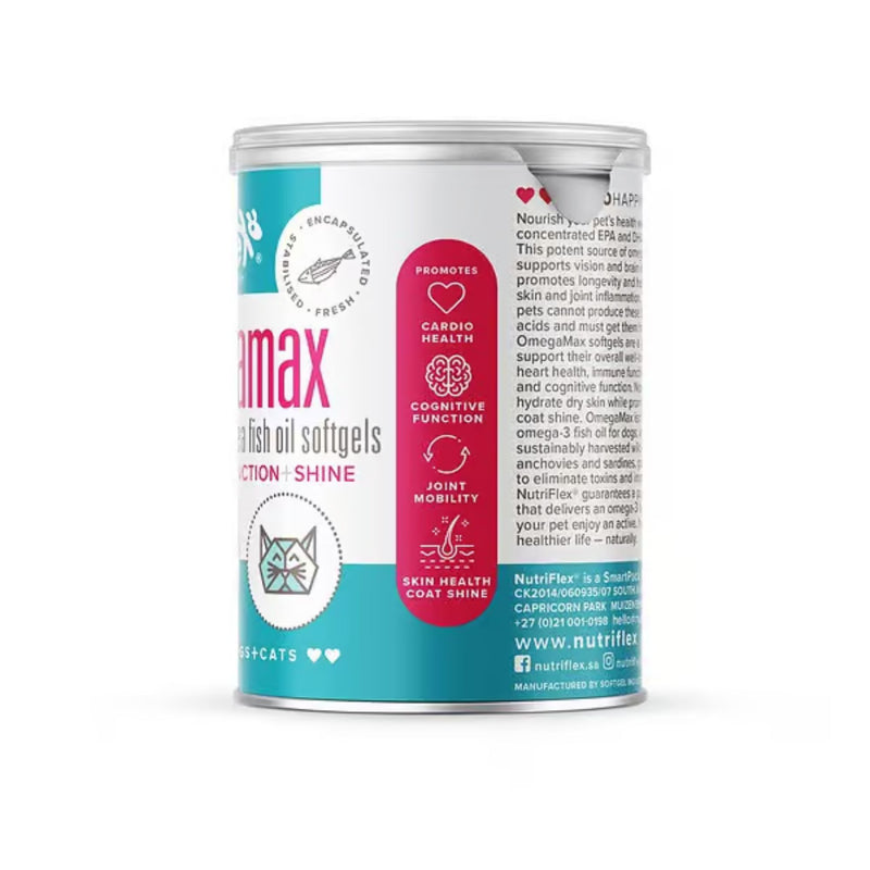 Nutriflex OmegaMax Omega 3 For Dogs & Cats | Fish Oil Softgels 120 x 1000mg