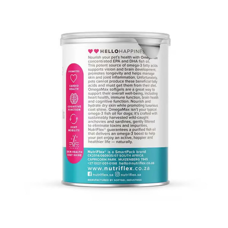 Nutriflex OmegaMax Omega 3 For Dogs & Cats | Fish Oil Softgels 120 x 1000mg