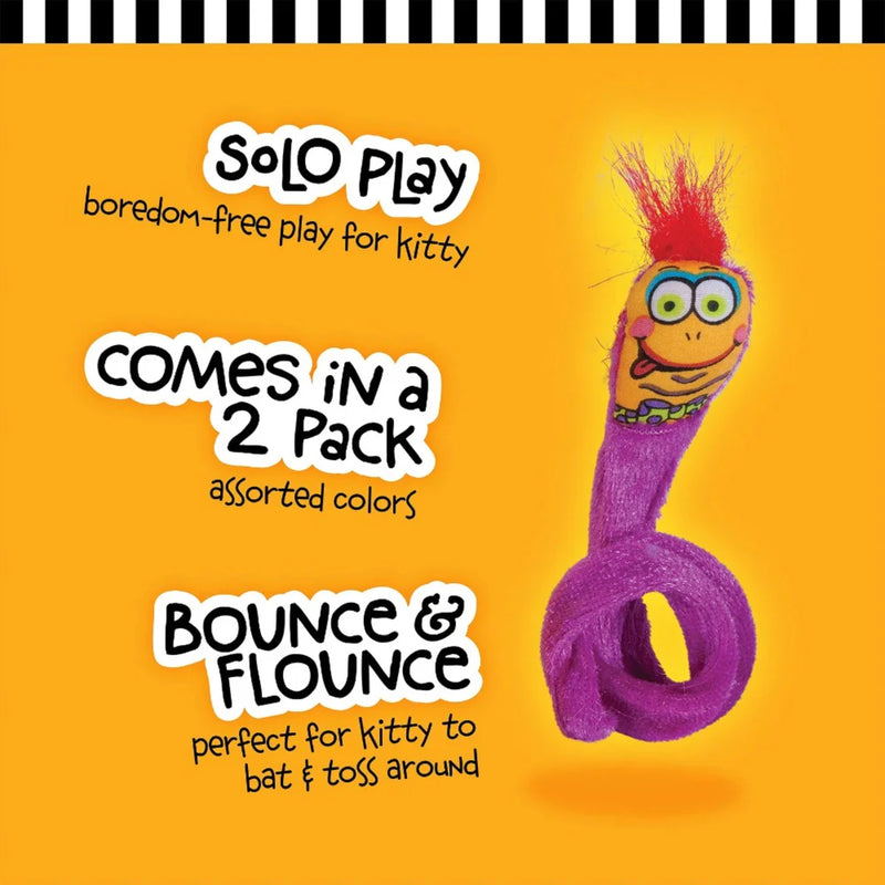 Fat Cat Classic Springy Worms Catnip Toys 2 Pack