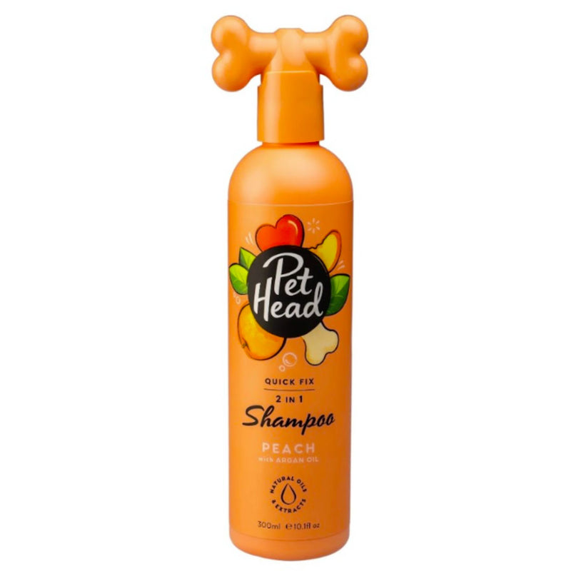 Pet Head Quick Fix 2-in-1 Dog Shampoo – Peach & Argan Oil, 300ml