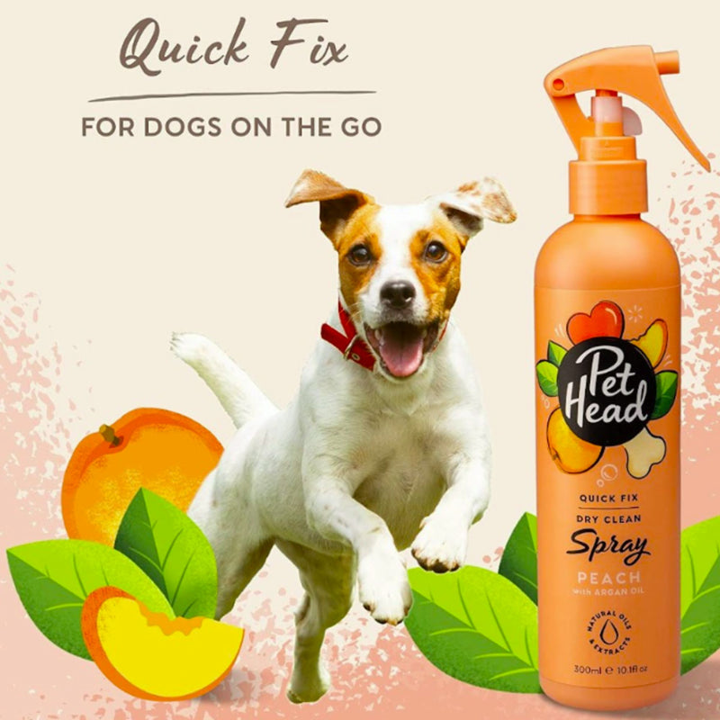 Pet Head Quick Fix Dry Clean Spray – Peach & Argan Oil, 200ml