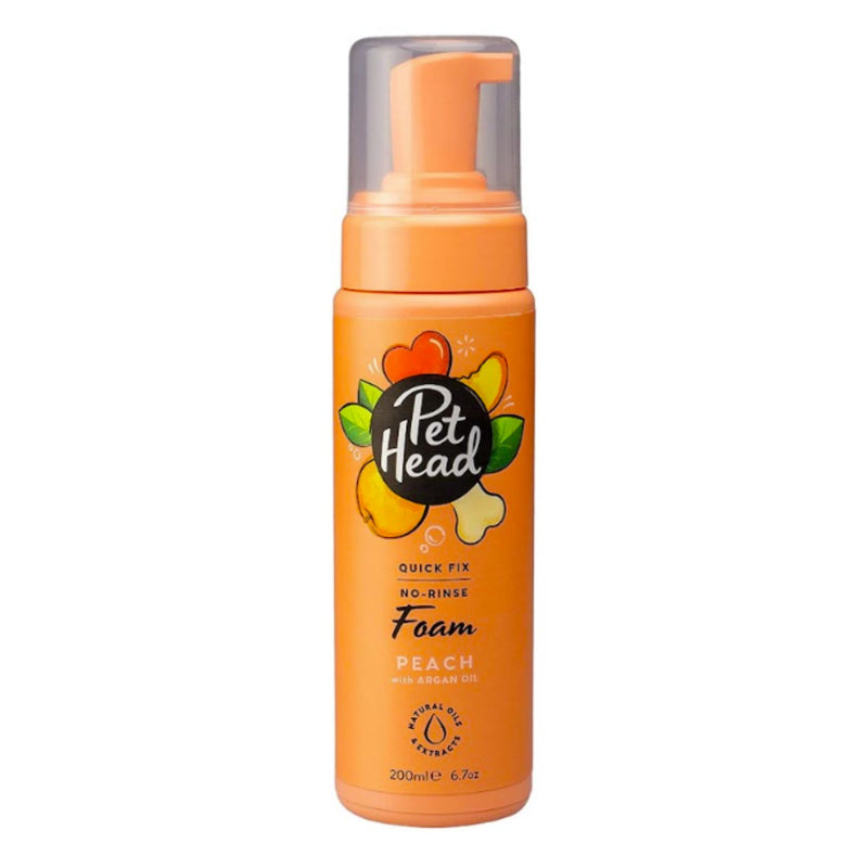 Pet Head Quick Fix No-Rinse Foam – Peach & Argan Oil, 150ml