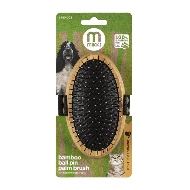 Mikki Bamboo Palm Brush – Ball Pin for Medium & Long Coats