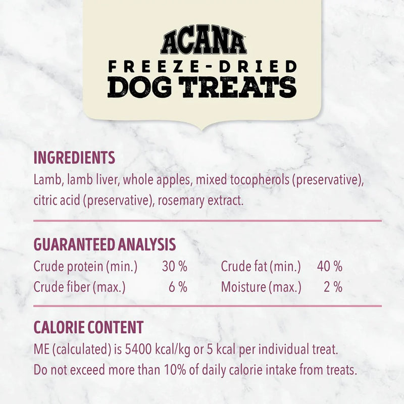 ACANA™ Lamb & Apple Freeze-Dried Dog Treats – Grass-Fed, Grain-Free, Single Protein