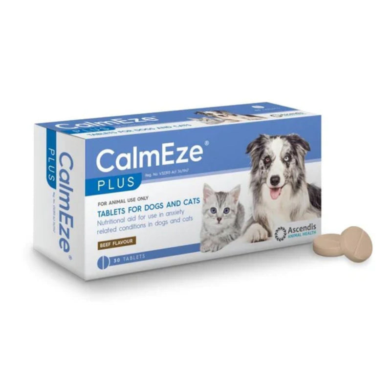 CalmEze PLUS Tablets for Dogs & Cats 30 Tablets – Natural Anxiety & Stress Relief