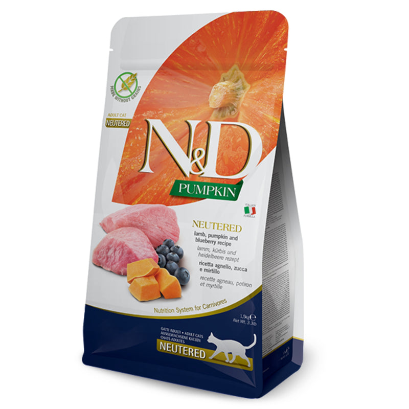 Farmina N&D Pumpkin, Lamb & Blueberry Adult Neutered Cat Food