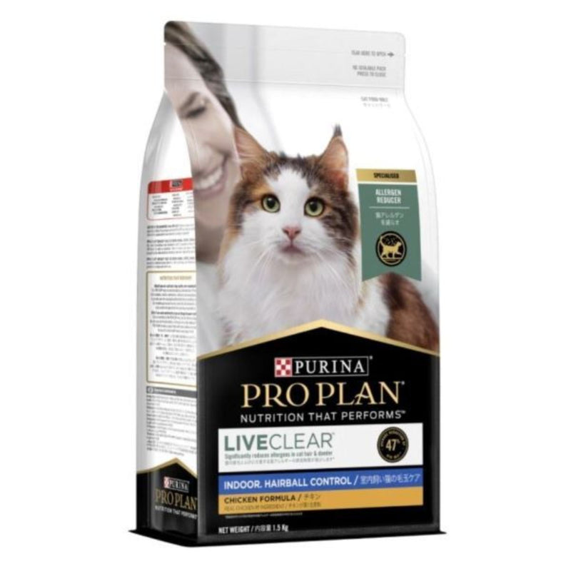 Purina Pro Plan Adult LiveClear Indoor Hairball Control Chicken Formula Dry Cat Food