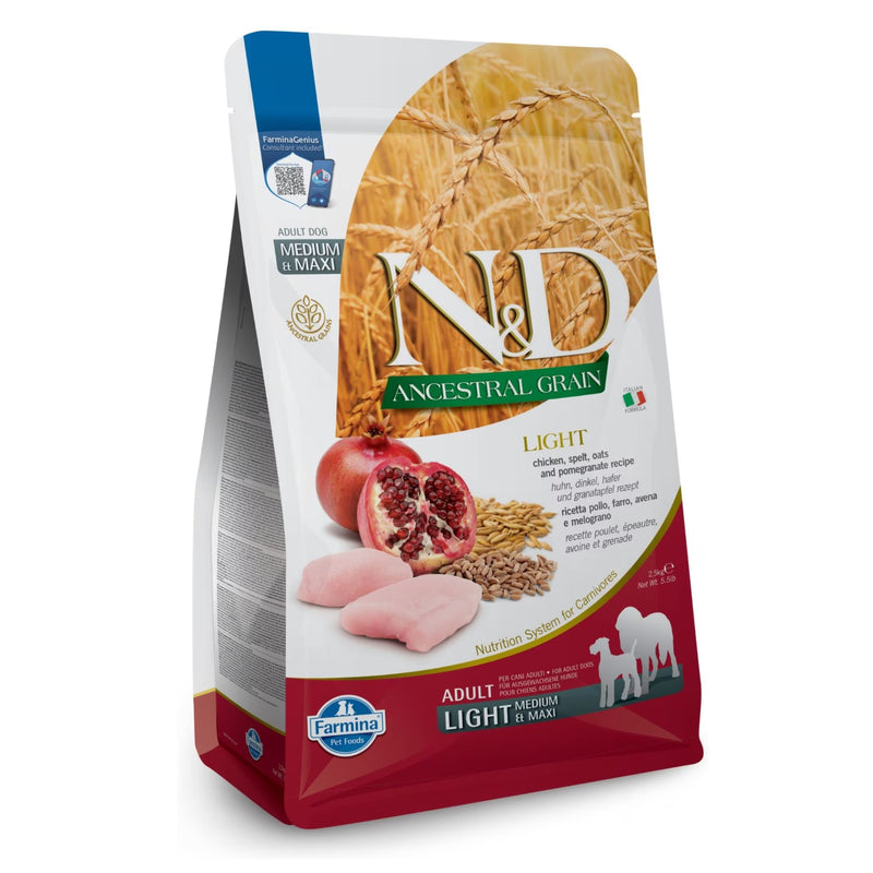 Farmina N&D Ancestral Grain Italian Chicken & Pomegranate Light Adult Mini Breed